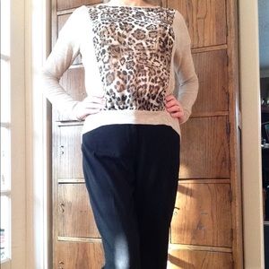 Iz Byer Lightweight leopard sweater